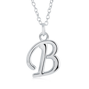 Italgem Stainless Steel Cursive Letter Necklace (Choose Your Initial)