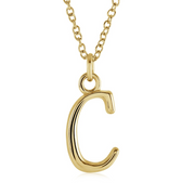 Italgem Stainless Steel Cursive Letter Necklace (Choose Your Initial)