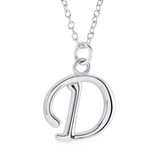 Italgem Stainless Steel Cursive Letter Necklace (Choose Your Initial)