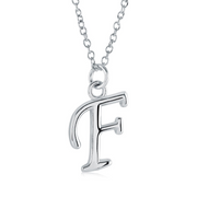 Italgem Stainless Steel Cursive Letter Necklace (Choose Your Initial)