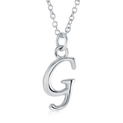 Italgem Stainless Steel Cursive Letter Necklace (Choose Your Initial)