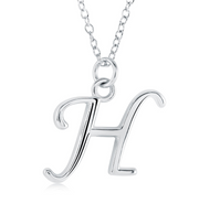 Italgem Stainless Steel Cursive Letter Necklace (Choose Your Initial)