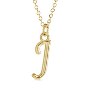 Italgem Stainless Steel Cursive Letter Necklace (Choose Your Initial)