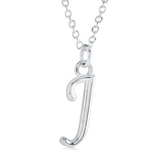Italgem Stainless Steel Cursive Letter Necklace (Choose Your Initial)