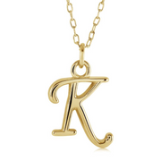 Italgem Stainless Steel Cursive Letter Necklace (Choose Your Initial)