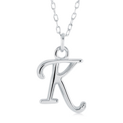 Italgem Stainless Steel Cursive Letter Necklace (Choose Your Initial)