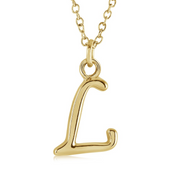 Italgem Stainless Steel Cursive Letter Necklace (Choose Your Initial)