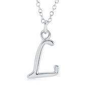 Italgem Stainless Steel Cursive Letter Necklace (Choose Your Initial)