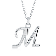 Italgem Stainless Steel Cursive Letter Necklace (Choose Your Initial)