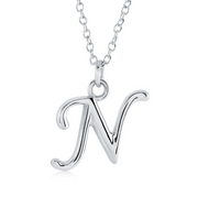 Italgem Stainless Steel Cursive Letter Necklace (Choose Your Initial)