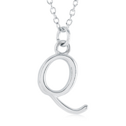 Italgem Stainless Steel Cursive Letter Necklace (Choose Your Initial)