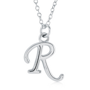 Italgem Stainless Steel Cursive Letter Necklace (Choose Your Initial)