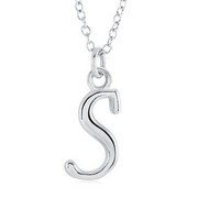 Italgem Stainless Steel Cursive Letter Necklace (Choose Your Initial)