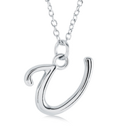 Italgem Stainless Steel Cursive Letter Necklace (Choose Your Initial)