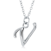 Italgem Stainless Steel Cursive Letter Necklace (Choose Your Initial)