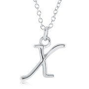 Italgem Stainless Steel Cursive Letter Necklace (Choose Your Initial)