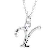 Italgem Stainless Steel Cursive Letter Necklace (Choose Your Initial)