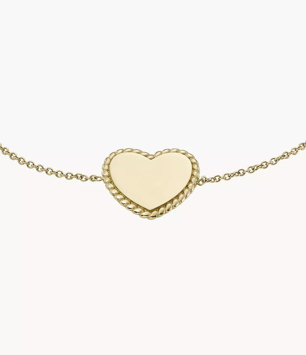 Fossil Stainless Steel Yellow Gold Heart Bracelet