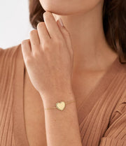 Fossil Stainless Steel Yellow Gold Heart Bracelet