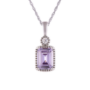 Casablanca Emerald Cut Birthstone Sterling Silver Necklace