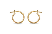 Casablanca Yellow Gold Plated Mini Brushed Hoop Earrings