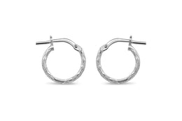 Casablanca Sterling Silver Mini Brushed Hoop Earrings