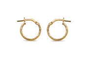 Casablanca Yellow Gold Plated Small Brushed Hoop Earrings