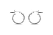Casablanca Sterling Silver Small Brushed Hoop Earrings