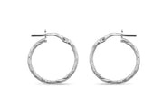 Casablanca Sterling Silver Medium Brushed Hoop Earrings