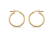 Casablanca Yellow Gold Plated Medium Brushed Hoop Earrings
