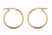 Casablanca Yellow Gold Plated Medium Smooth Hoop Earrings