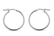 Casablanca Sterling Silver Medium Smooth Hoop Earrings