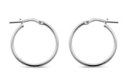 Casablanca Sterling Silver Large Smooth Hoop Earrings