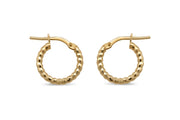 Casablanca Yellow Gold Plated Diamond Cut Hoop Earrings 10mm