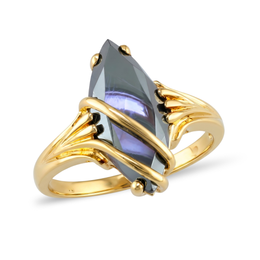 10K Yellow Gold Black Hematite Ring