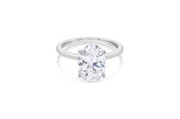 3.00CT Lab Grown White Gold Oval Solitaire Engagement Ring