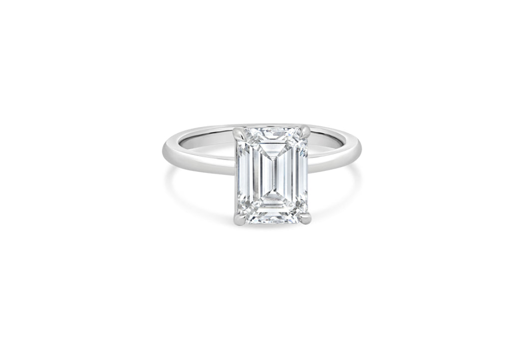 3.04CT Lab Grown Emerald Cut Engagement Ring
