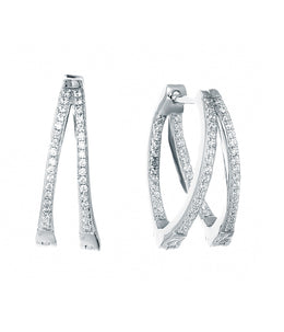 Casablanca Sterling Silver Double Hoop Earrings