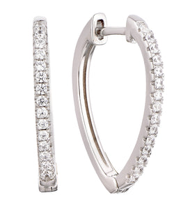 Casablanca Sterling Silver CZ Hoop Earrings