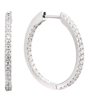 Casablanca Sterling Silver & CZ Hoop Earrings