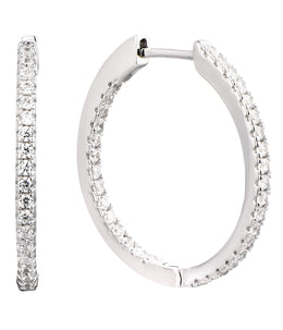 Casablanca Sterling Silver & CZ Hoop Earrings