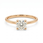 1.00CT Champagne Natural Mined Round Diamond Solitaire Engagement Ring in 14KT Yellow Gold