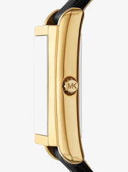 Michael Kors Women's Essex Black Leather Watch