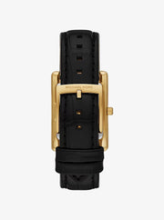Michael Kors Women's Essex Black Leather Watch