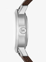 Michael Kors Women's Petite Maude Brown Leather Watch