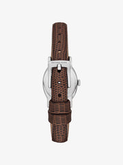 Michael Kors Women's Petite Maude Brown Leather Watch