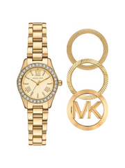 Michael Kors Women's Lexington Yellow Gold Tone Interchangeable Watch Gift Set