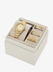 Michael Kors Women's Lexington Yellow Gold Tone Interchangeable Watch Gift Set