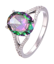 Casablanca Sterling Silver Mystic Topaz Pave Ring