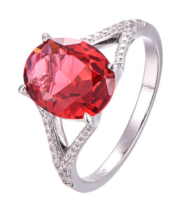 Casablanca Rubellite CZ Sterling Silver Ring